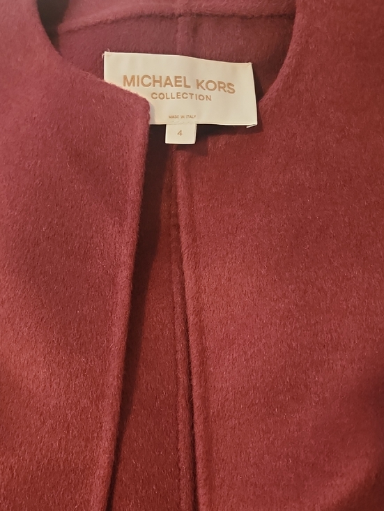 Michael Kors Collection Jackets & Blazers - MICHAEL KORS Collection Women's Wine Red Wool-Blend Pea Coat